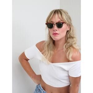 1990's Vintage Solar-X Tortoise Shell Rimmed Sunglasses ~ Gold Trim Horn Rimmed